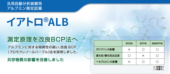 汎用自動分析装置用 アルブミン測定試薬 イアトロ®ALB