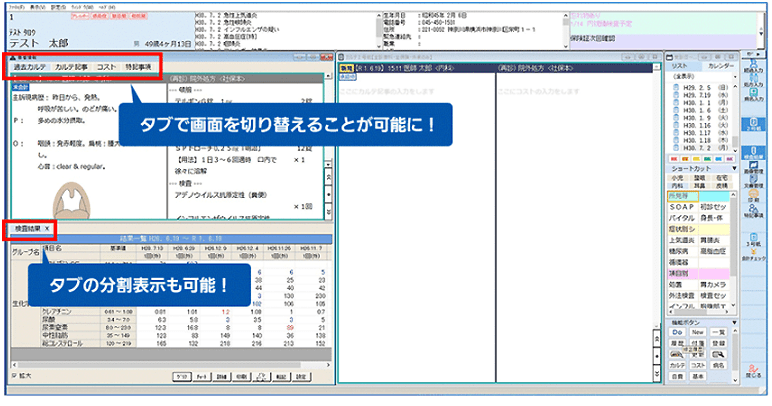 カルテ画面