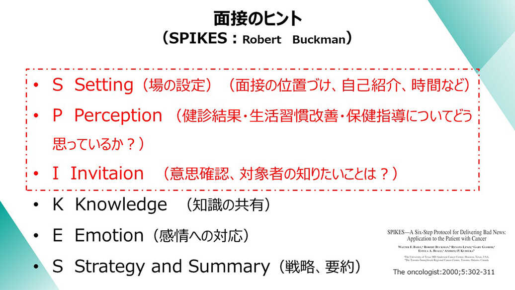 面接のヒント（SPIKES）